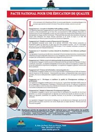 Haiti - Politic : The National Education Pact, sustainable response to the problems ?