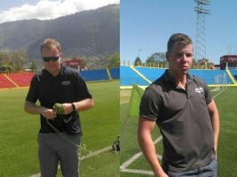 Haiti - Football : Inspection of the Stade Sylvio Cator turf