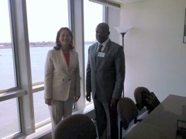 Haiti - Environment : Simon Dieuseul Desras met Ségolène Royal in New York