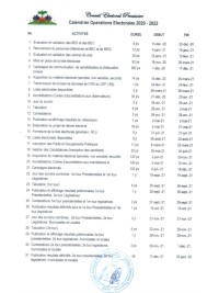 Haiti - FLASH : Complete calendar of all electoral operations 2020-2022 (official)
