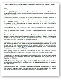 Haiti - FLASH : Renowned academics offer a solution to end the crisis