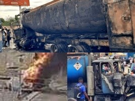 Haïti - FLASH : Un camion citerne, sous les balles des bandits prend feu à Carrefour de l’aéroport