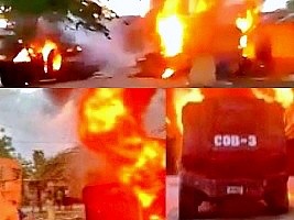 Haiti - FLASH : 3 armored vehicles set on fire in Petite Rivière de l’Artibonite