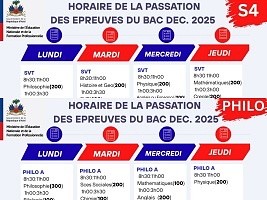 Haïti - FLASH : Horaires Détaillés des Épreuves du Bac Déc. 2025