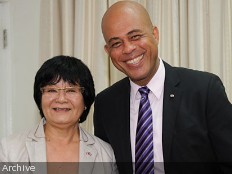 Haiti - Social : Relocation of victims of the Champs de Mars, Oda met Martelly today