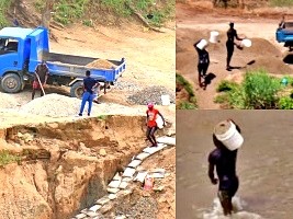 Haïti - Environnement : Extraction massive et illégale de sable sur les rives de la rivière Massacre