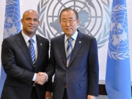 Haiti - Politic : Laurent Lamothe talked about cholera and election with Ban Ki Moon