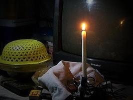 Haiti - Social : Power outage at night for...